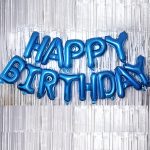 14" Μπαλόνια Happy Birthday Μπλε (13 τεμ) - Image 5