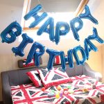 14" Μπαλόνια Happy Birthday Μπλε (13 τεμ) - Image 4