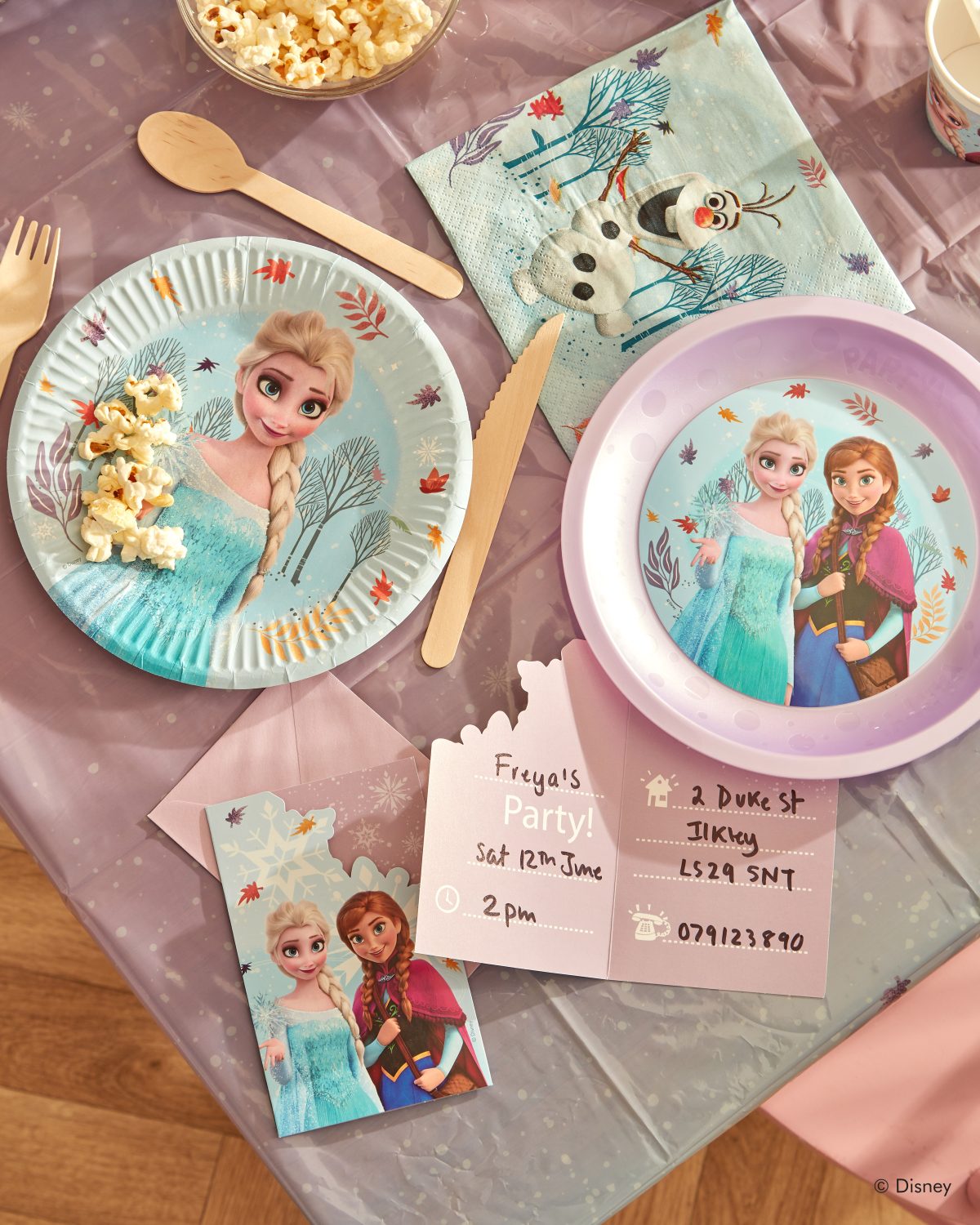 Προσκλήσεις πάρτυ Frozen με φάκελο (6 τεμ) - Image 2