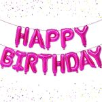 Μπαλόνια Happy Birthday Φούξια (13 τεμ) - Image 5