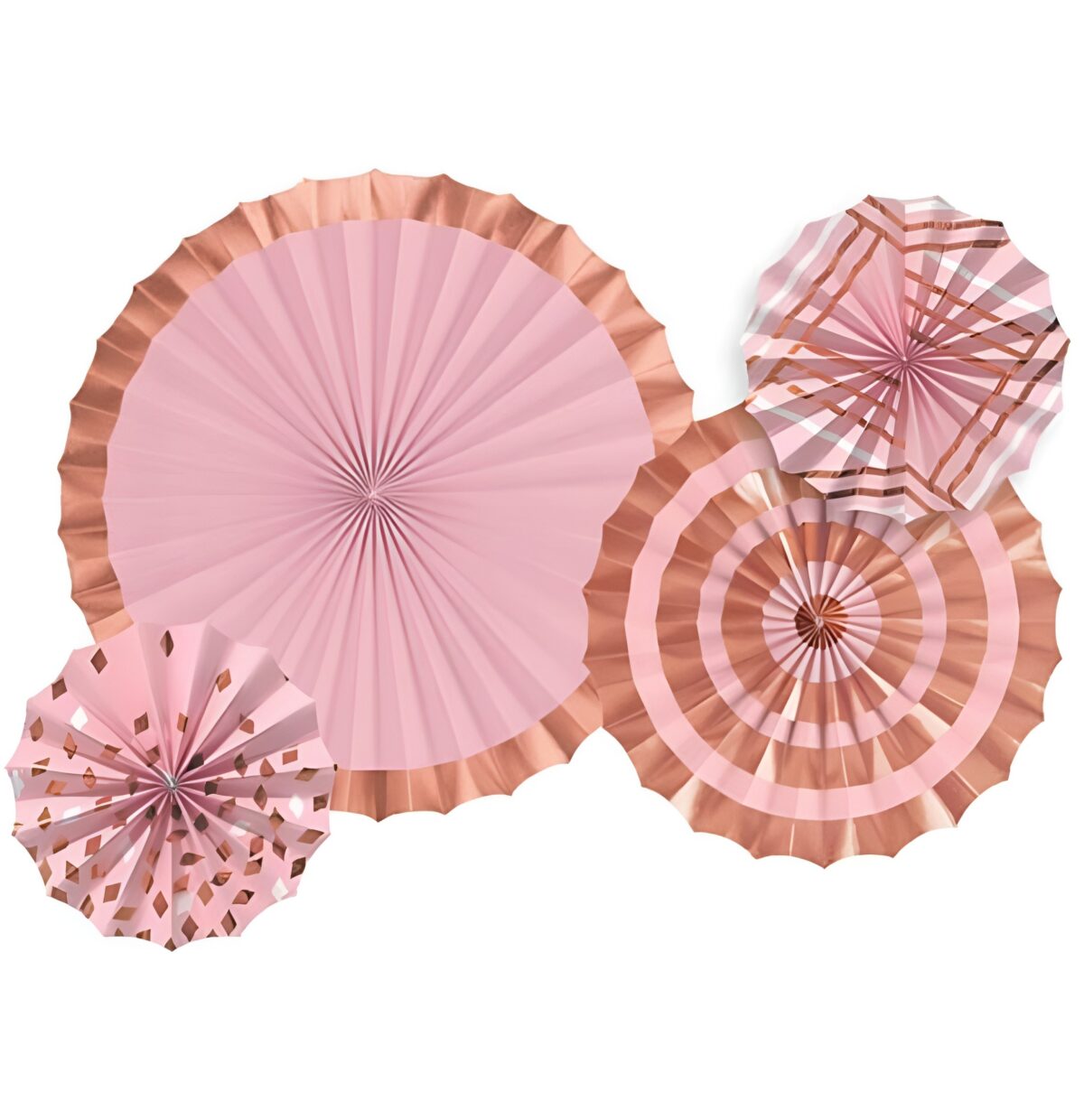 Σετ rosegold χάρτινες βεντάλιες (4 τεμ) - Image 3