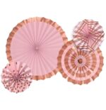Σετ rosegold χάρτινες βεντάλιες (4 τεμ) - Image 3